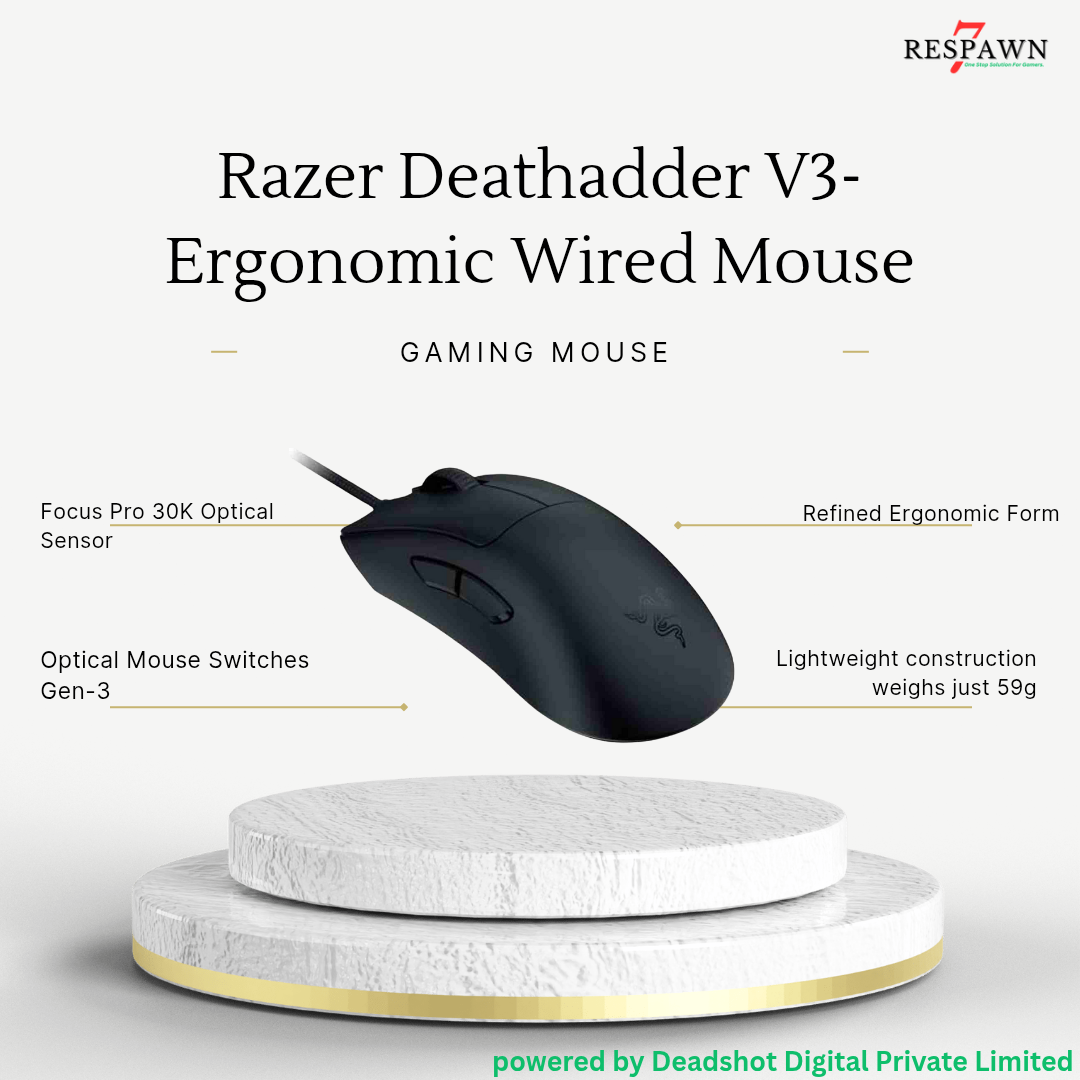 Razer DeathAdder V3 - Ergonomic Wired - FRML Packaging Gaming Mouse