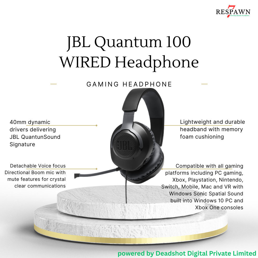 JBL Quantum 100 Wired Over Ear with mic Gaming Headset